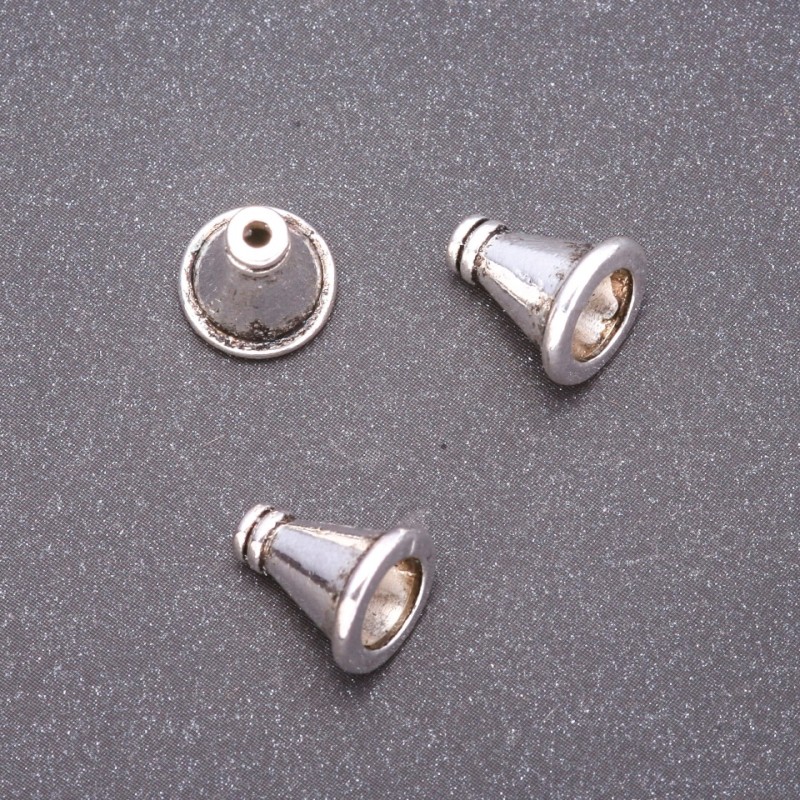 End Cap Findings, diameter 11x10mm, inner diameter 5x5mm, packaged 20g +/-16 pcs