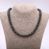 Necklace of Natural Hematite Rondelle “Disc”, diameter 8x3.5mm, length 48cm
