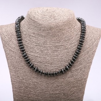 Necklace of Natural Hematite Rondelle “Disc”, diameter 8x3.5mm, length 48cm