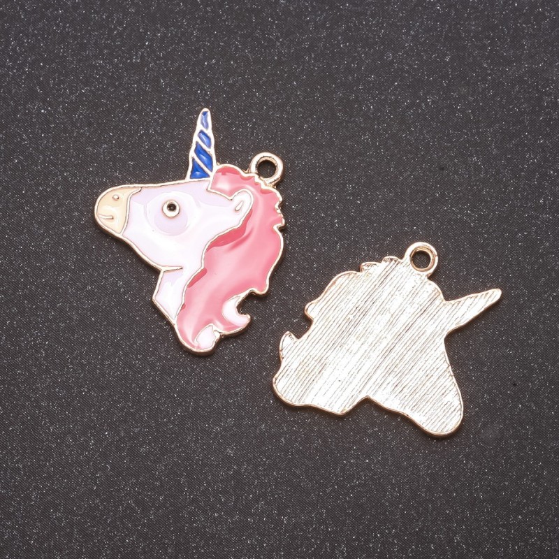 Pendant Finding Unicorn Enamel Finish 5 pcs 25x19mm