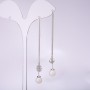 Long asymmetric stud earrings series 925 Sea, thickness 8mm, length 107-135mm