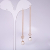 Stud earrings long asymmetric series 925 Marine, thickness 8mm, length 107-135mm gold-plated