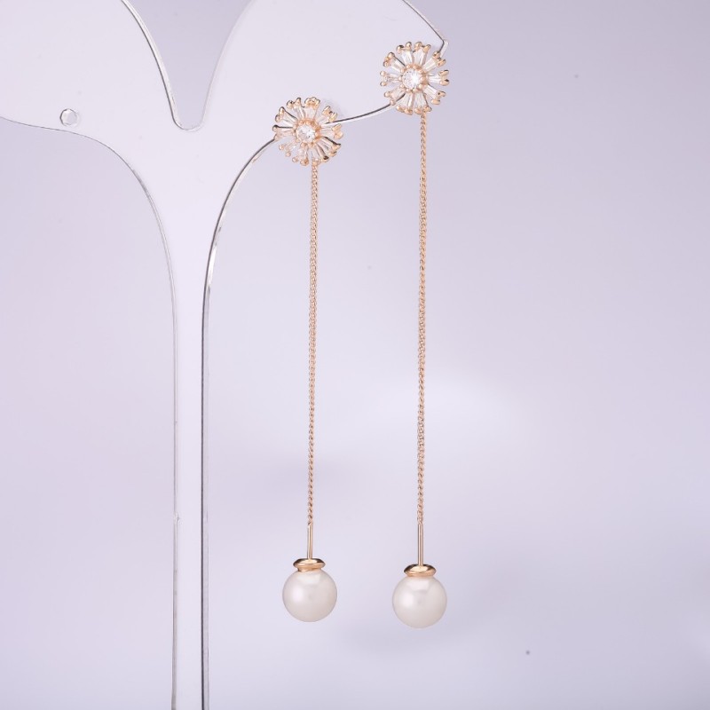 Earrings 'Studs' Long Series 925 Mallorca, thickness 10mm, length 80mm, gold plated