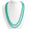 Green turquoise beads with veining round 8mm, length 118cm