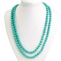 Green turquoise beads with veining round 8mm, length 118cm