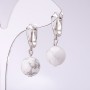 Elegant Cacholong Earrings, 12mm Diameter, 32cm Length