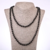 Necklace Agate (single) Black Czech glass faceted beads, 8mm diameter, 120cm length