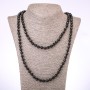 Necklace Agate (single) Black Czech glass faceted beads, 8mm diameter, 120cm length
