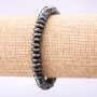 Bracelet Hematite Faceted Rondelle, 8×3.5 mm, 18 cm length on elastic