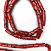 Natural Red Coral Faceted Cylindrical Beads, 12x22-25mm, 1 thread weight from 350g + - (Price per 100g)