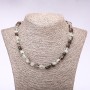 Moss Agate Beads Galvanised (faceted) 6–10mm, length 48cm