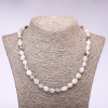 Rutilated Quartz Hairy Bead Necklace, 6-8mm diameter, 48cm length