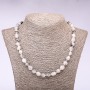 Rutilated Quartz Hairy Bead Necklace, 6-8mm diameter, 48cm length