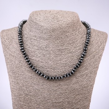 Beads Hematite Faceted Rondelle, diameter 8x3, 5mm, length 45cm