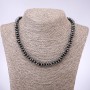 Beads Hematite Faceted Rondelle, diameter 8x3, 5mm, length 45cm