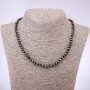 Hematite Faceted Rondelle Necklace, 6x4mm, 45cm