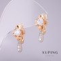 Xuping Earrings with White Stones 20×10mm 18K Gold Plated