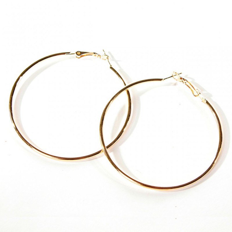 Gold-tone hoop earrings, 7cm diameter