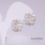 Xuping Earrings with white crystals 14x10mm Rhodium-plated
