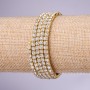 Rhinestone Bracelet "Memori" four-turns White rhinestones, 4mm diameter, yellow metal