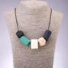 Necklace Geometry with multicoloured wooden beads, 45–70cm adjustable