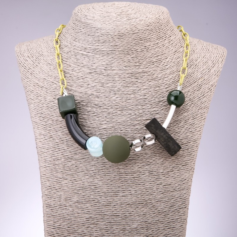 Geometric Necklace on Chain, 50–55cm length