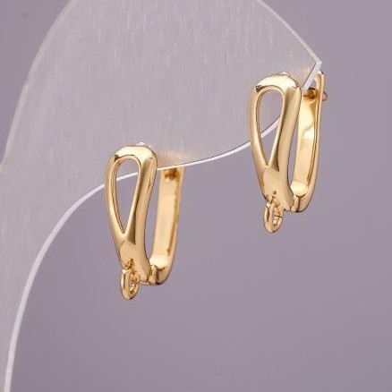 Earrings posts in lemon gold colour 17x5mm
