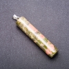 Cylindrical pendant made of natural gemstone Heliotrope 64×54×12mm