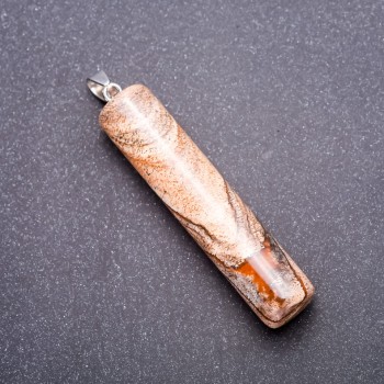 Cylinder Pendant of Landscape Jasper (Jasper landscape) 64x54x12mm