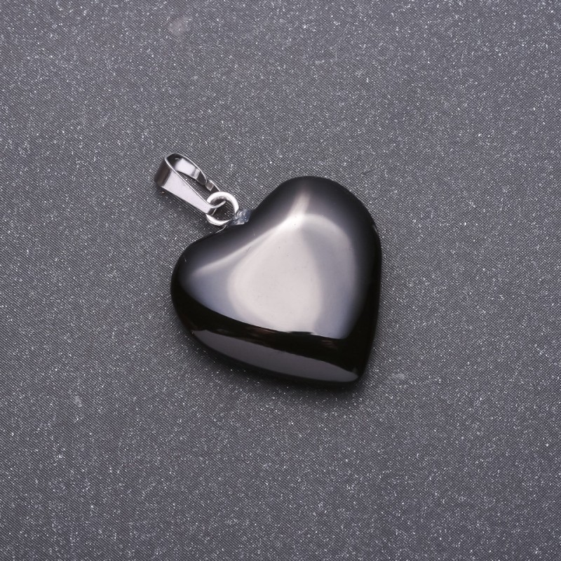 Pendant "Heart" Made of Natural Agate Stone 28x19x19mm (+-)