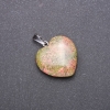 Pendant “Heart” made from natural gemstone Heliodor 28x19x19mm (+-)