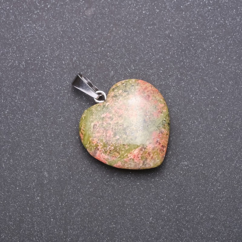 Pendant “Heart” made from natural gemstone Heliodor 28x19x19mm (+-)
