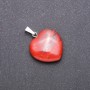 Heart Pendant made of natural Red Jasper stone, 28x19x19mm (+/-)