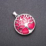 "Tree" Pendant with Natural Tourmaline Stone, diameter 27mm