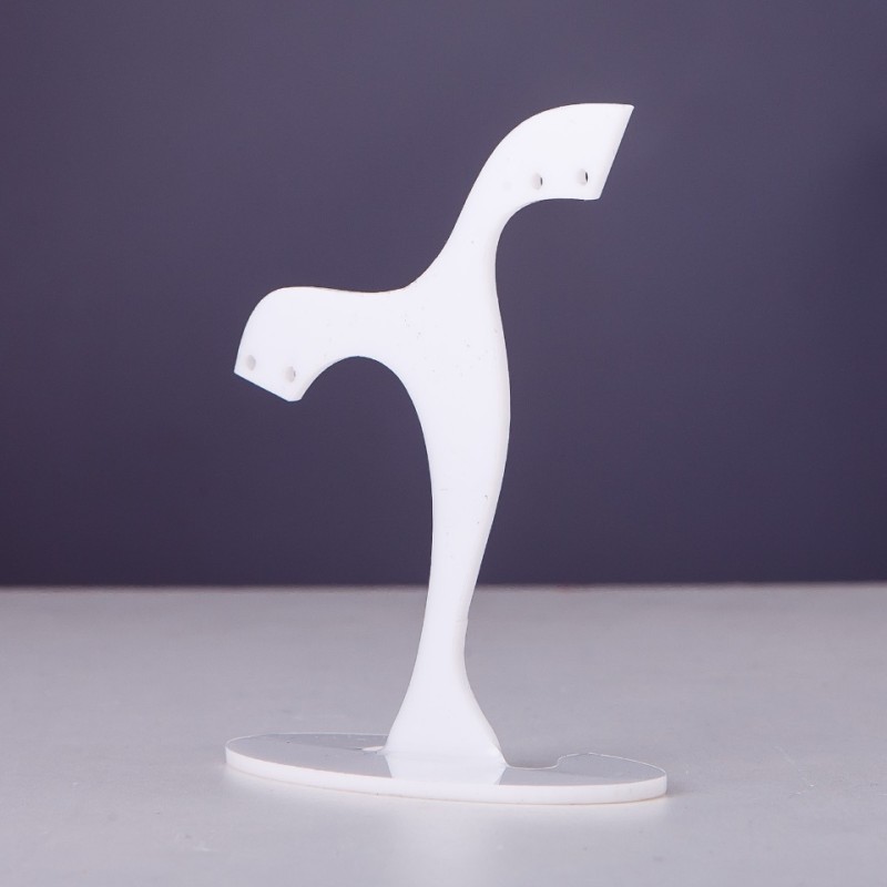 Jewellery Stand White Plastic, Height 7cm, Width 7cm