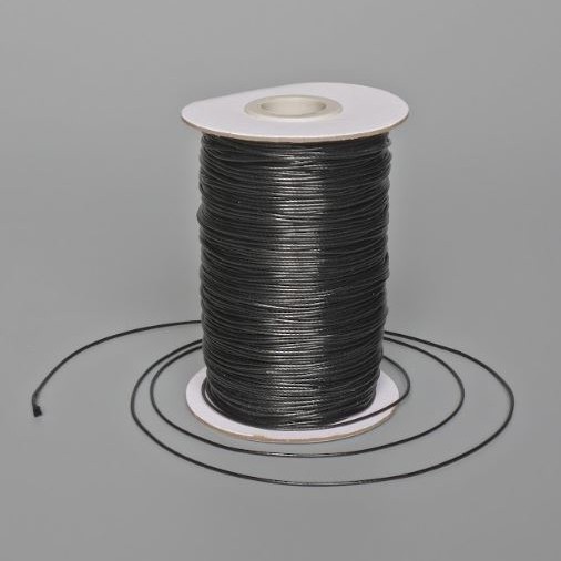 Black "Waxed" Craft Cord, diameter 1mm, length 150m spool