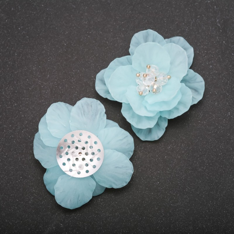 Hardware patch Chinese Tea Rose blue acrylic, Ø45mm