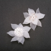 Flower Lily White Acrylic Motif Patch Ø50 mm