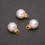 Pendant Findings "Pearl" (plastic) yellow metal 12x17mm, hole diameter 1.8mm, pack of 10 +