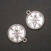 Pendant Fittings Compass in grey metal 20x23mm, hole diameter about 4mm, packaging 20g +-7 pcs