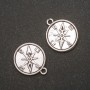 Pendant Fittings Compass in grey metal 20x23mm, hole diameter about 4mm, packaging 20g +-7 pcs