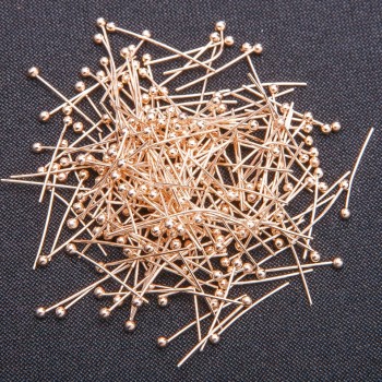 Cap stamp pin head pin ball yellow metal, length 40mm 390g