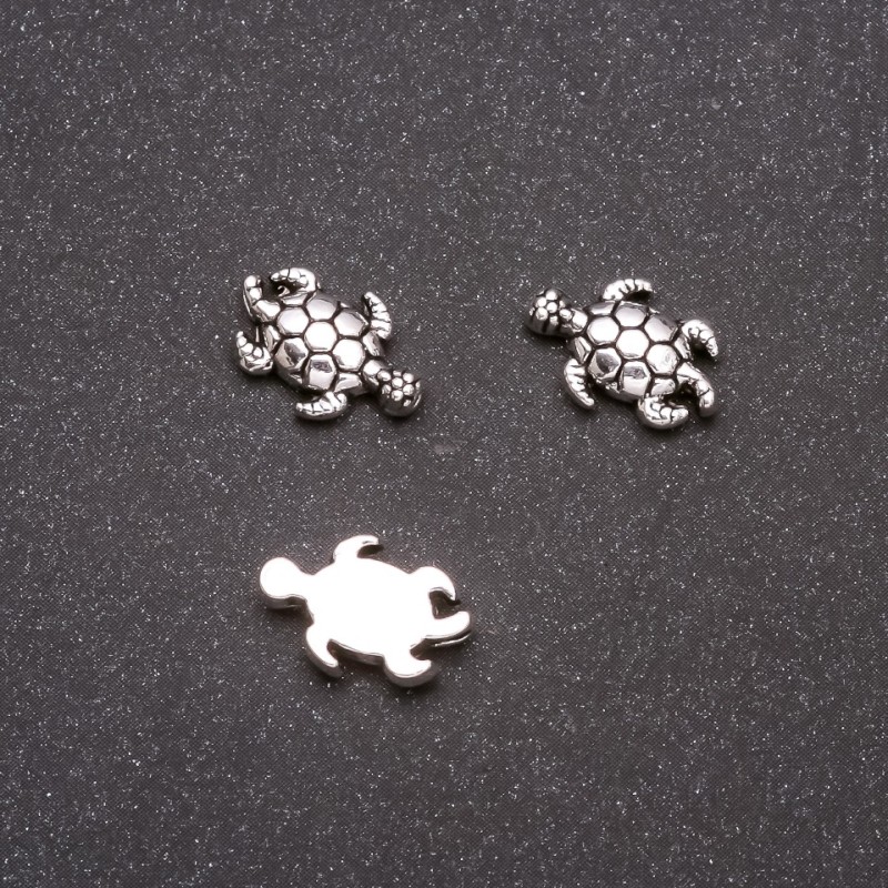 Bead Finding Turtle Inlay, 13×9mm, hole 1mm, pack 20 g ± 23 pcs