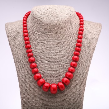 Pressed Coral Necklace Rondelle Beads on a Longer Length, 8x6mm to 20x14mm, 50cm