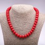 Coral Bead Necklace (Pressed) rondelle, diameter 12x9mm, length 45cm