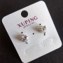 Earrings Xuping Stud Earrings Hearts, rhodium plated, 8mm diameter, 8mm length