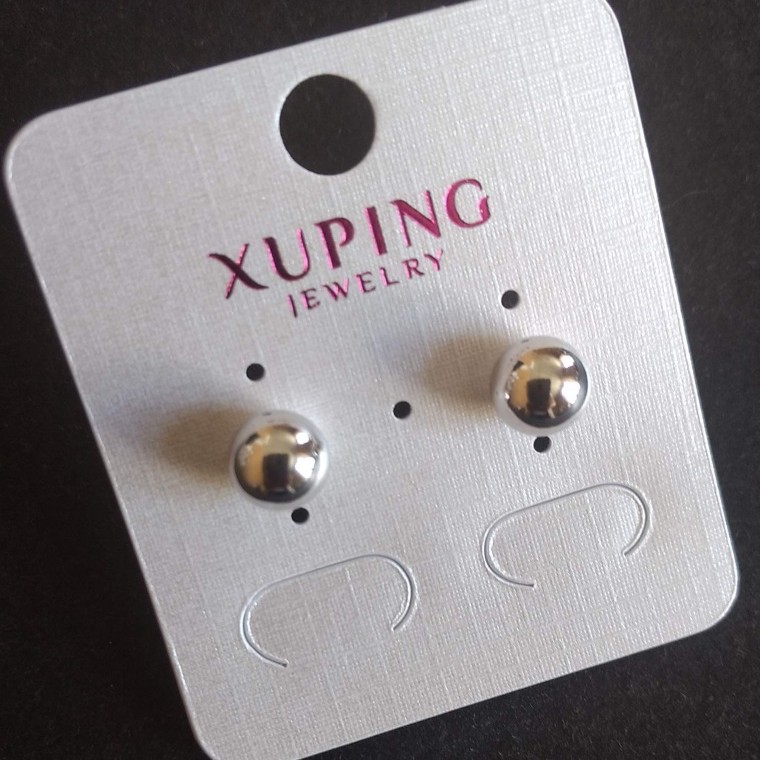 Earrings Stud Xuping Bead Rhodium 8mm