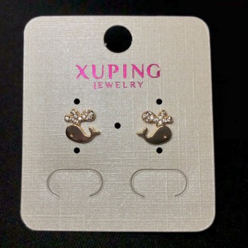 Earrings 'Cat' Studs Xuping 18K Gold Plated 8mm diameter