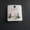 Xuping Earrings with Green Zircons 17x13mm Rhodium