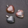 Heart Pendant made of natural Moss Agate stone, 28x19x19mm (+/-)